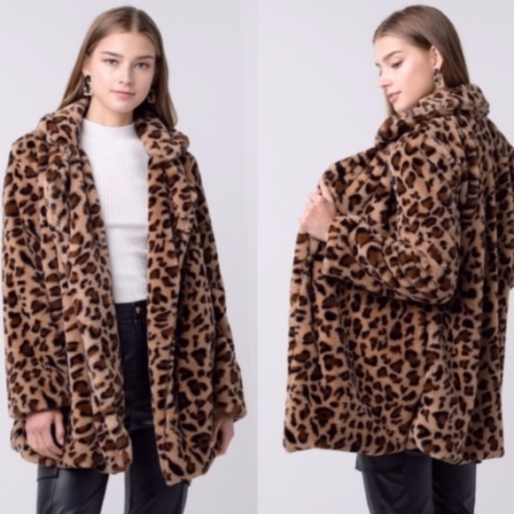 BETTY "Meow" leopard print furry jacket Coat - Picture 5 of 7